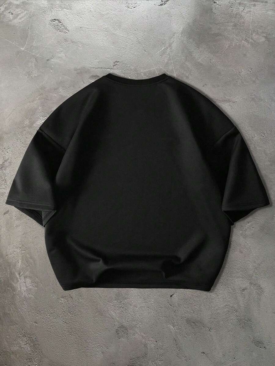 STYNVO Camiseta Casual Masculina de Manga Curta com Estampa de Letra e Cor Sólida, Verão