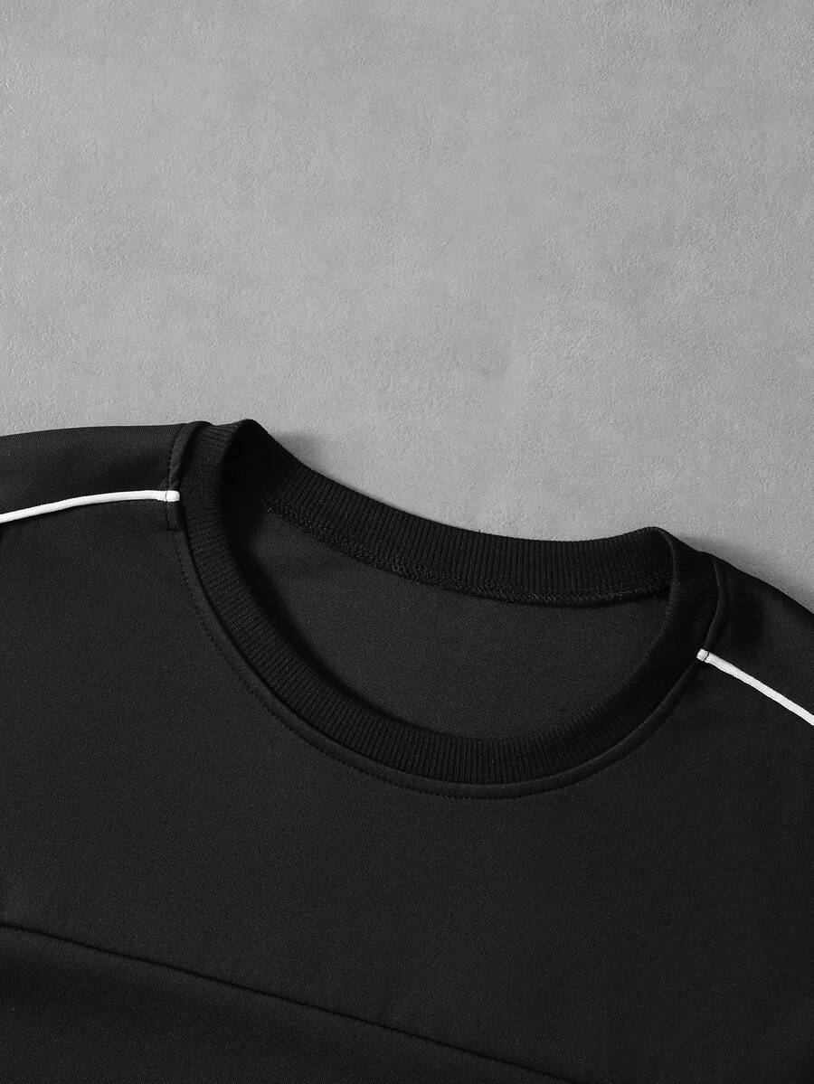 STYNVO Camiseta Casual Masculina de Manga Curta com Estampa de Letra e Cor Sólida, Verão
