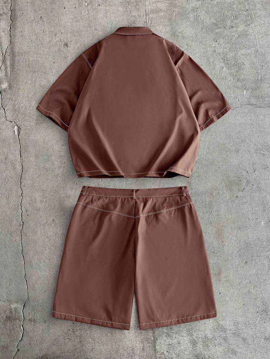CONJUNTO STREETWEAR OVERSIZED MASCULINO CARAMELO STYNVO CARGO CLUB