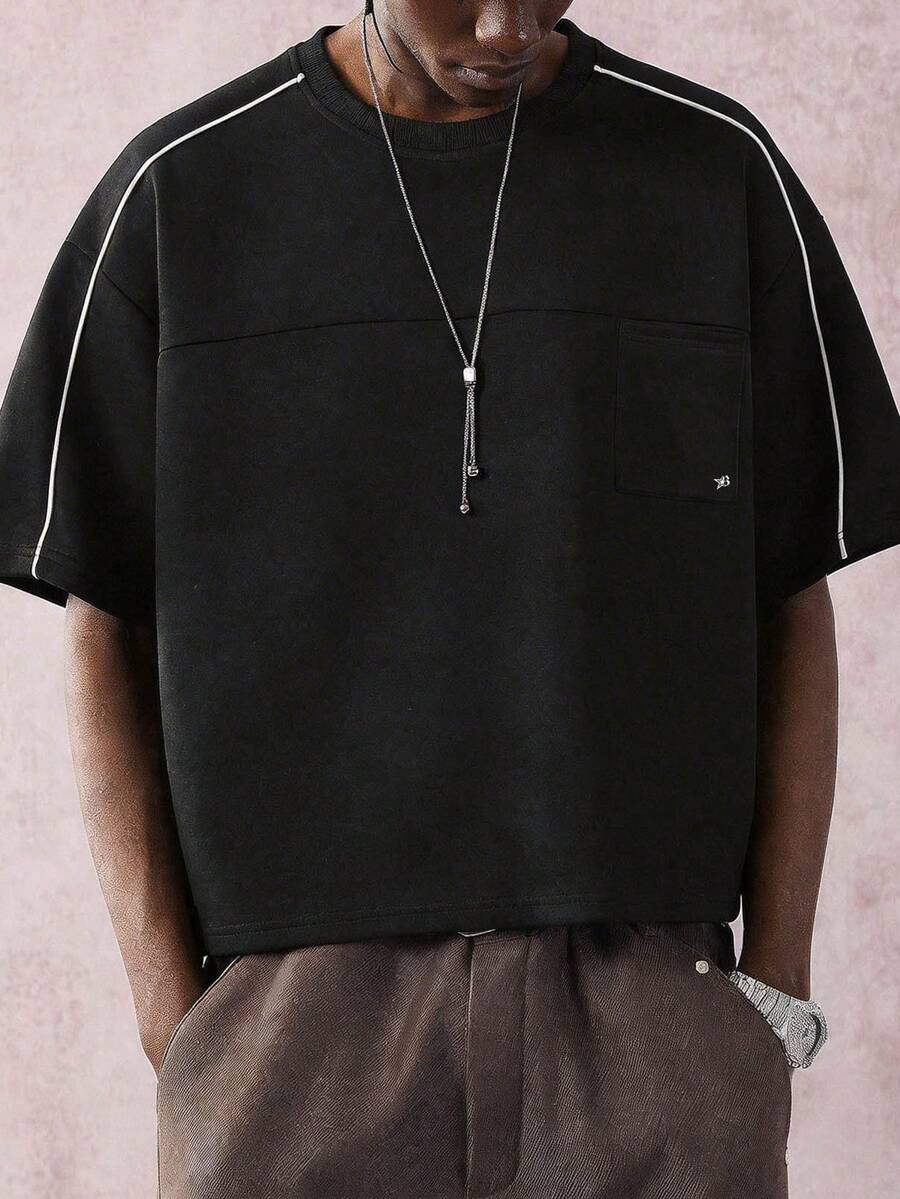 STYNVO Camiseta Casual Masculina de Manga Curta com Estampa de Letra e Cor Sólida, Verão