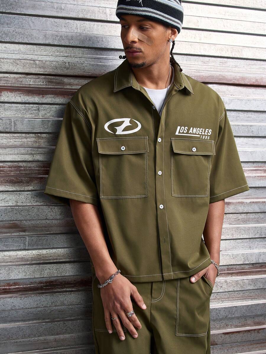 CONJUNTO STREETWEAR OVERSIZED MASCULINO CARAMELO STYNVO CARGO CLUB
