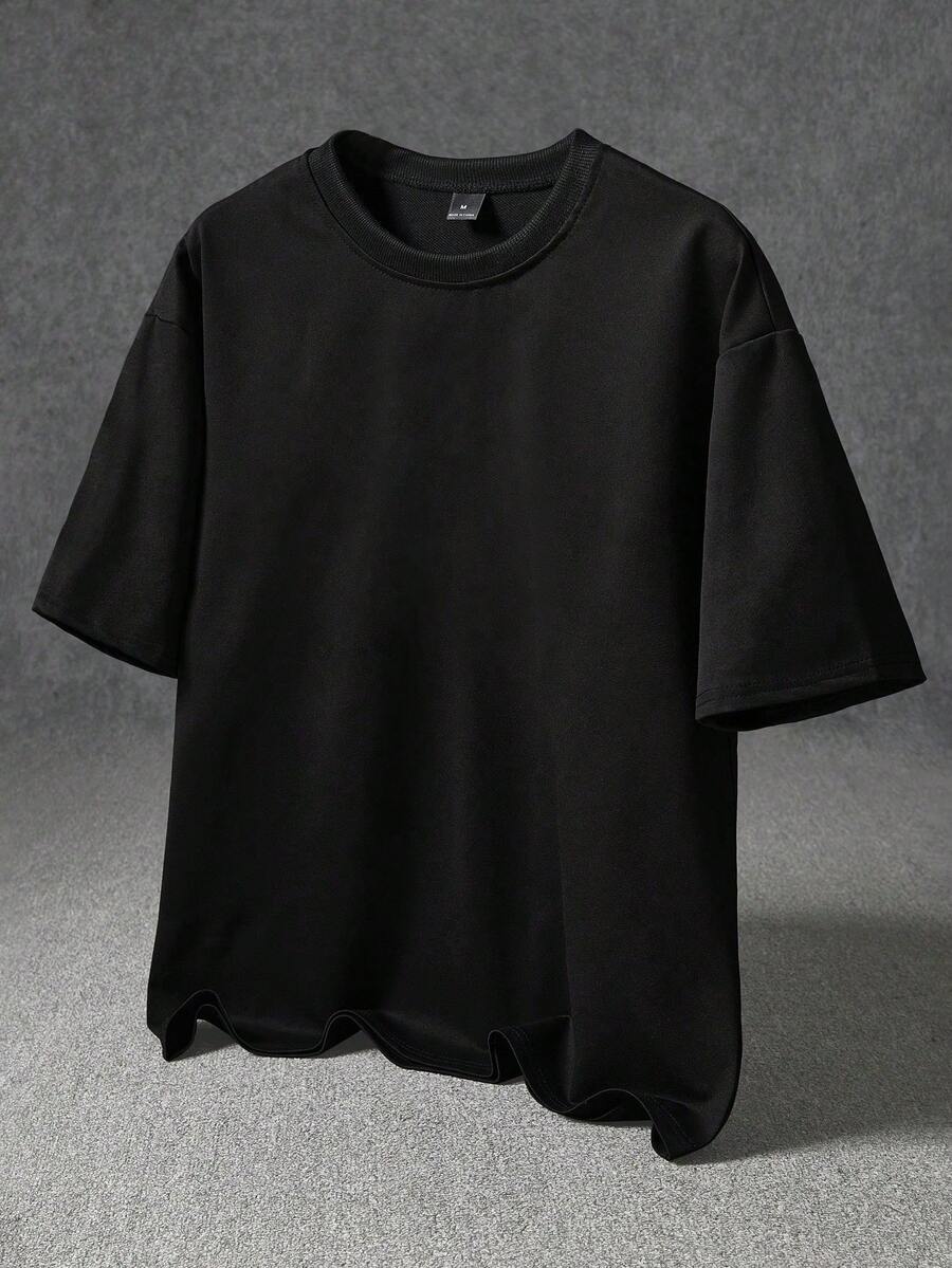 STYNVO Camiseta Branca Solta com Estampa de Letra, Ombros Caídos, Casual para Férias e Transporte, Moda de Rua, Verão