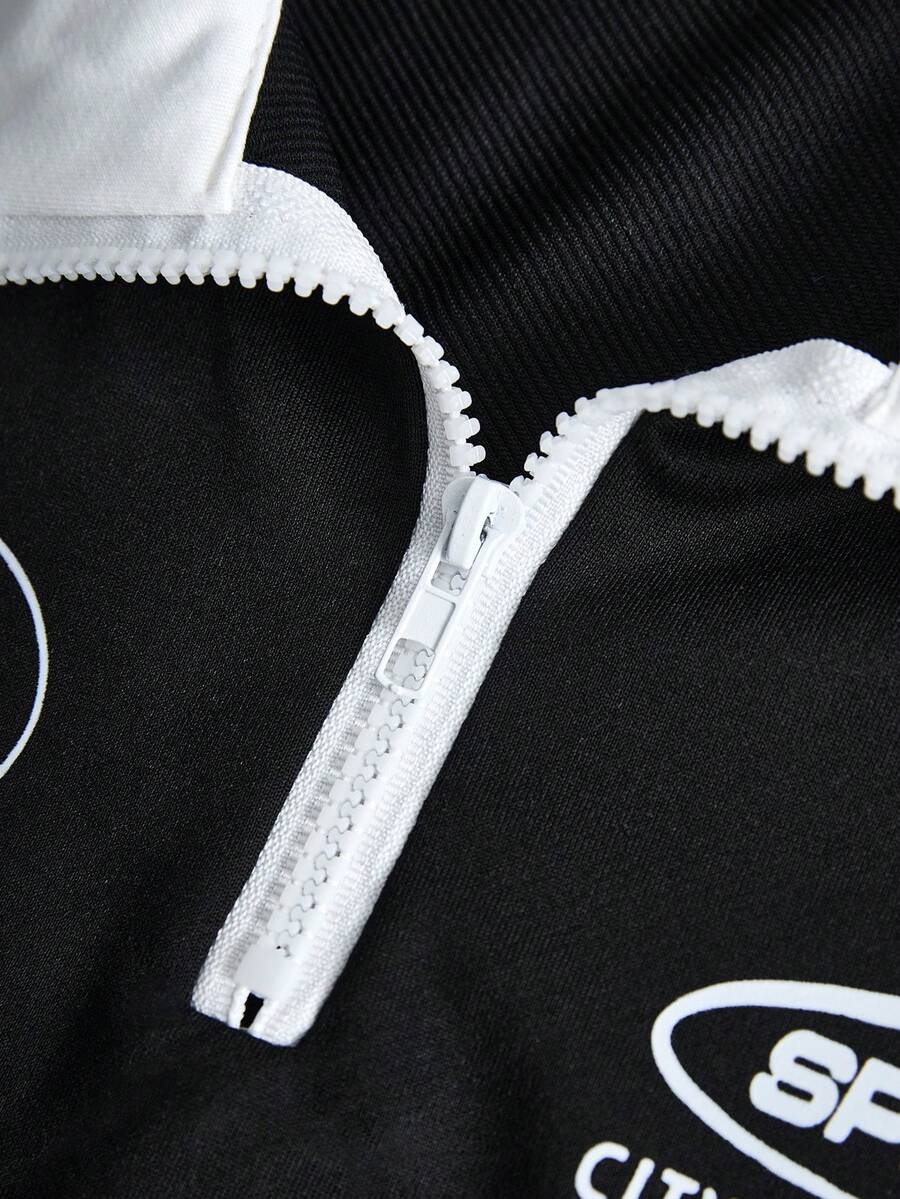 STYNVO Camisa Polo de Manga Curta Casual e Versátil com Estampa de Letra em Tela para Homens