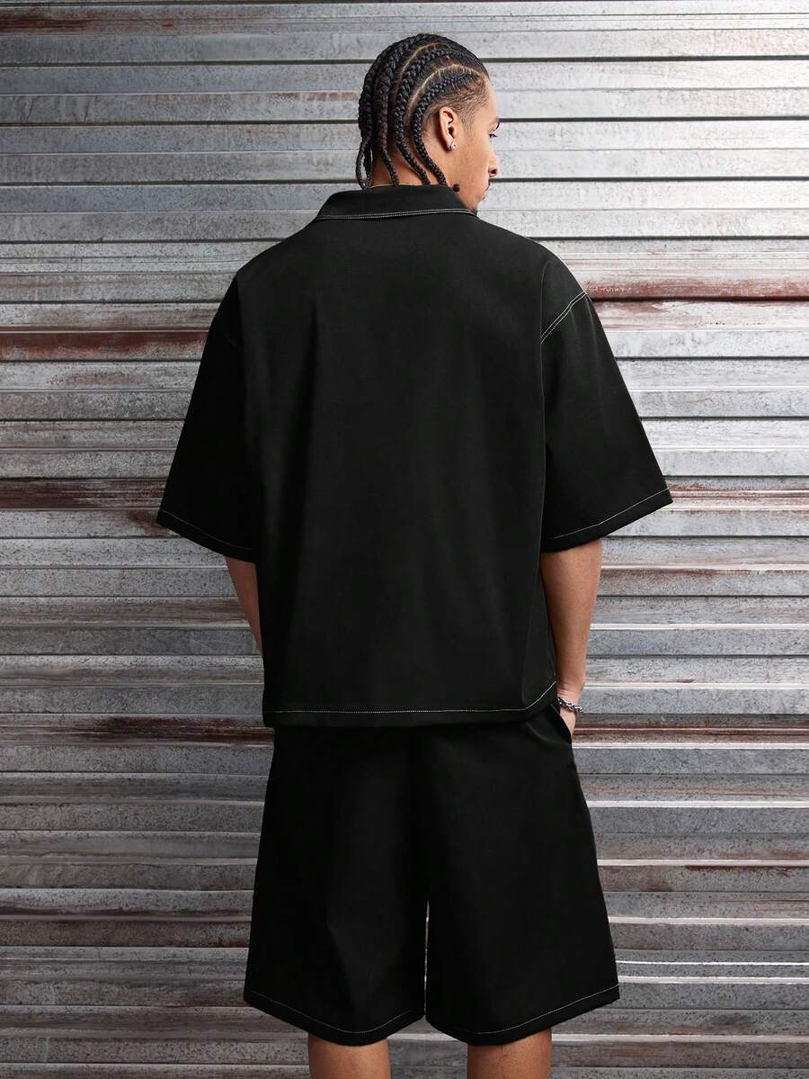 STYNVO CONJUNTO OVERSIZED POCKET SHIRT & ZIP SHORTS