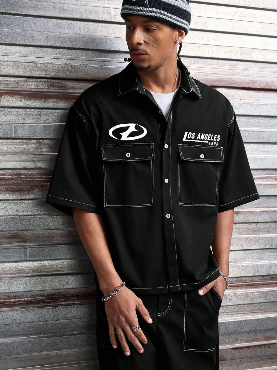 STYNVO CONJUNTO OVERSIZED POCKET SHIRT & ZIP SHORTS