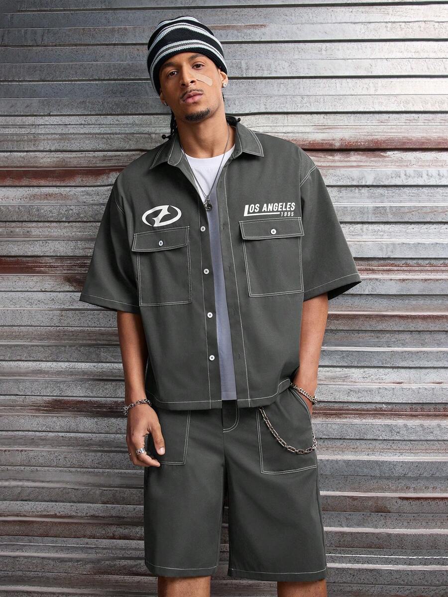 CONJUNTO STREETWEAR OVERSIZED MASCULINO CARAMELO STYNVO CARGO CLUB