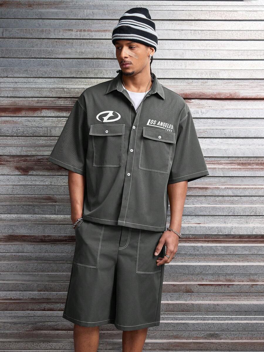 CONJUNTO STREETWEAR OVERSIZED MASCULINO CARAMELO STYNVO CARGO CLUB