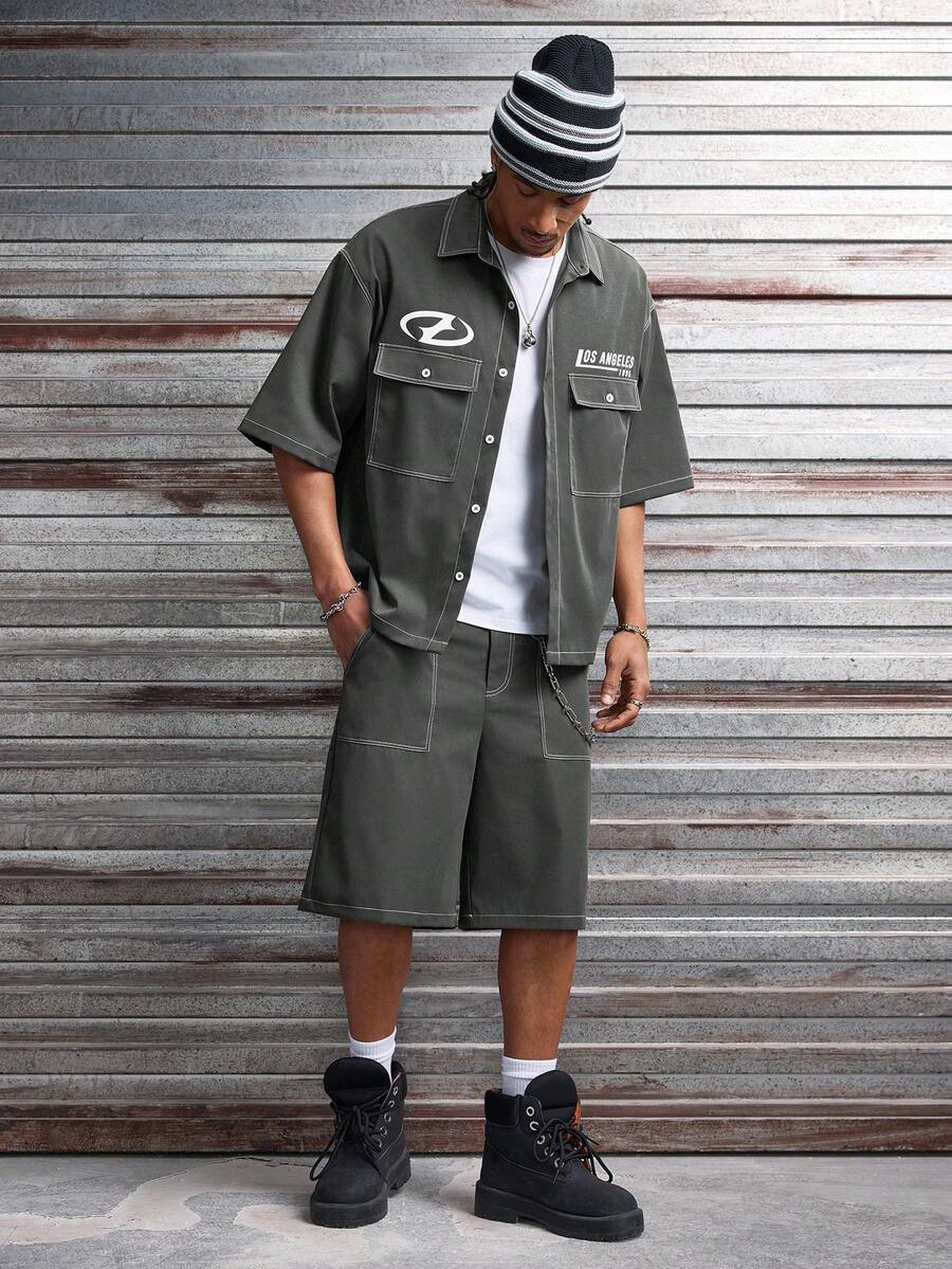 CONJUNTO STREETWEAR OVERSIZED MASCULINO CARAMELO STYNVO CARGO CLUB