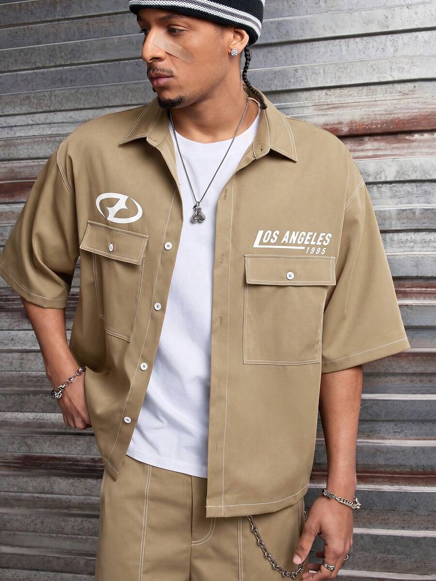 CONJUNTO STREETWEAR OVERSIZED MASCULINO CARAMELO STYNVO CARGO CLUB