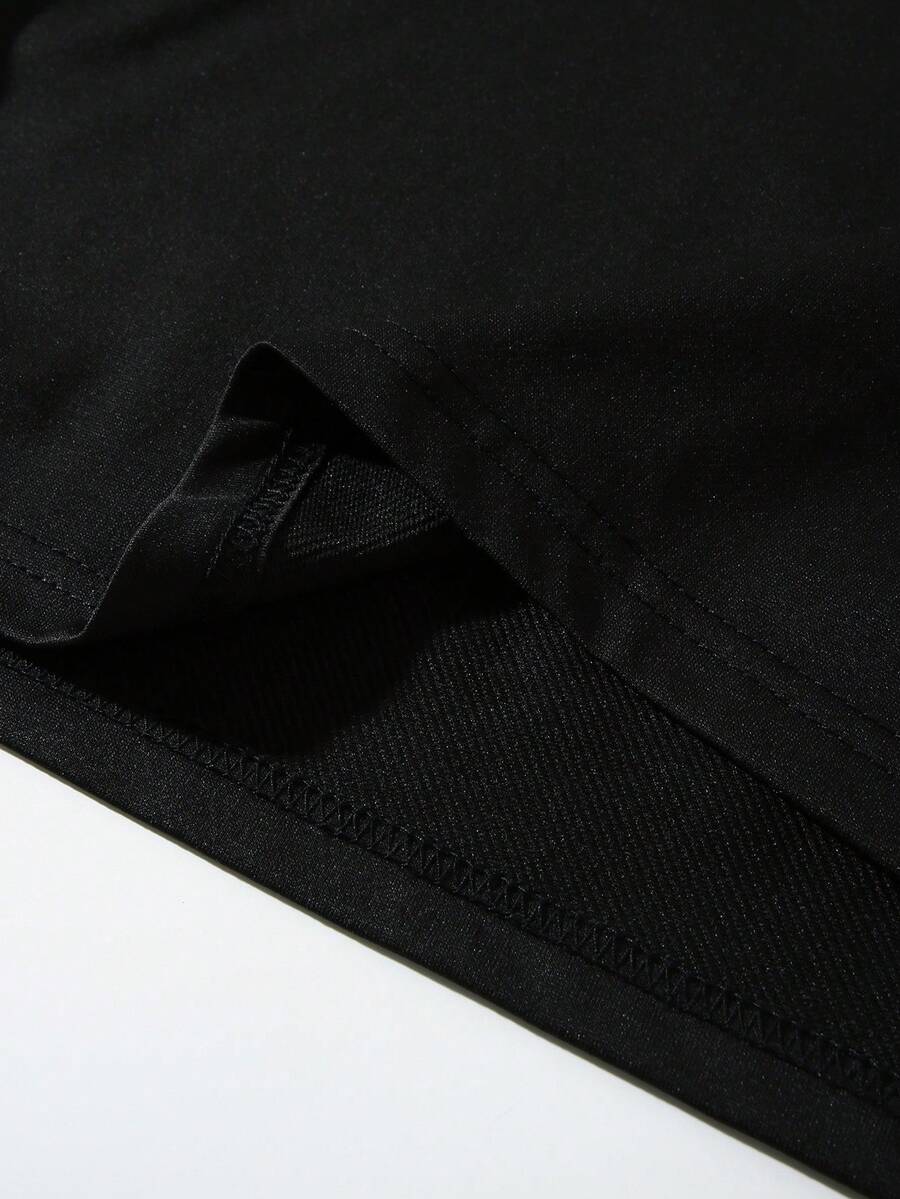 STYNVO Camisa Polo de Manga Curta Casual e Versátil com Estampa de Letra em Tela para Homens