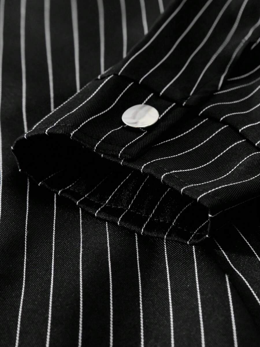 STYNVO Jaqueta de Manga Longa Minimalista Estampada Masculina