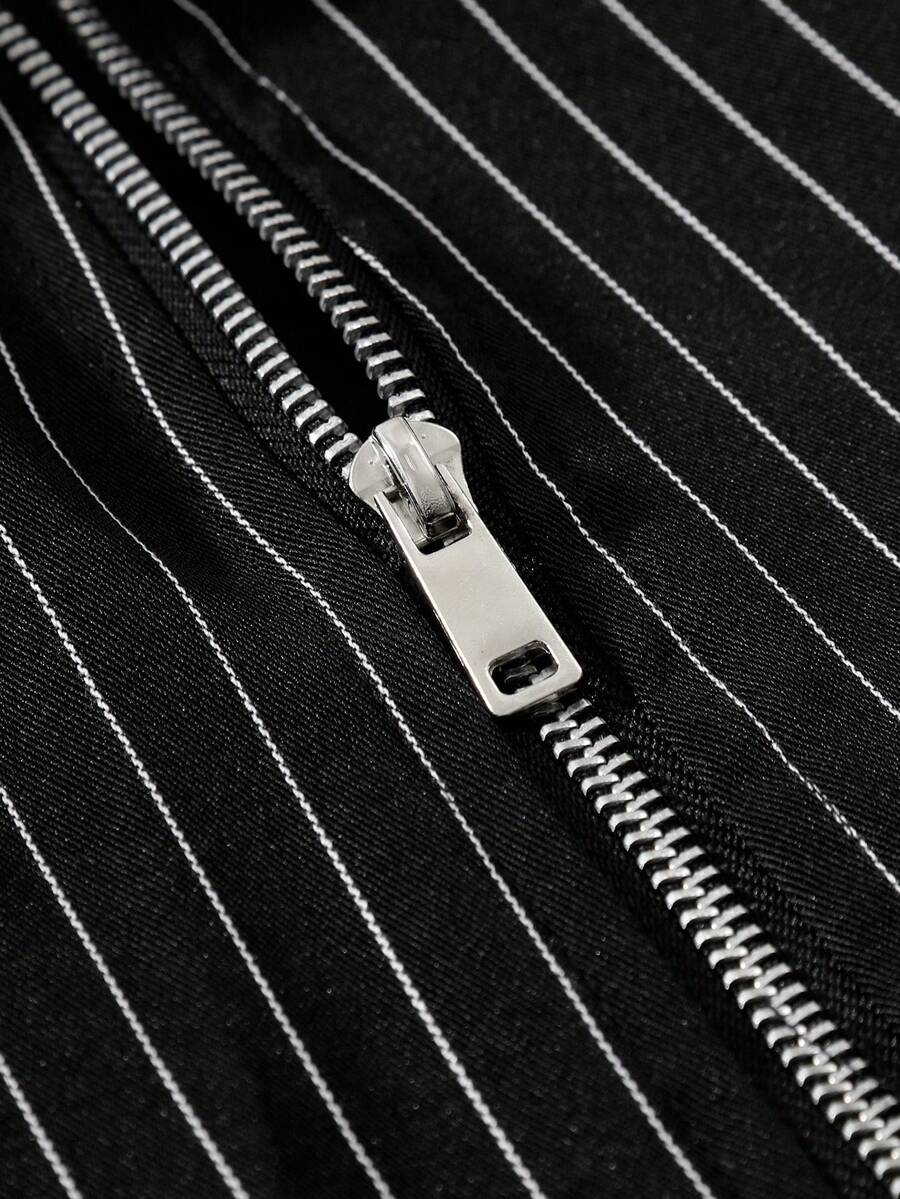 STYNVO Jaqueta de Manga Longa Minimalista Estampada Masculina