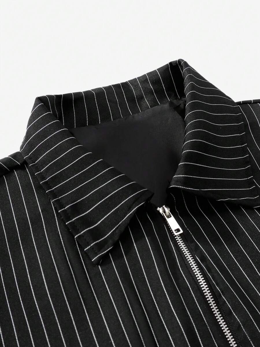 STYNVO Jaqueta de Manga Longa Minimalista Estampada Masculina