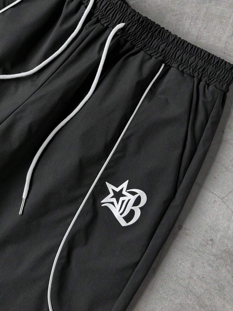 STYNVO 2 Peças/Conjunto Camisa de Manga Curta com Zíper Casual Masculina e Conjunto de Shorts com Cordão