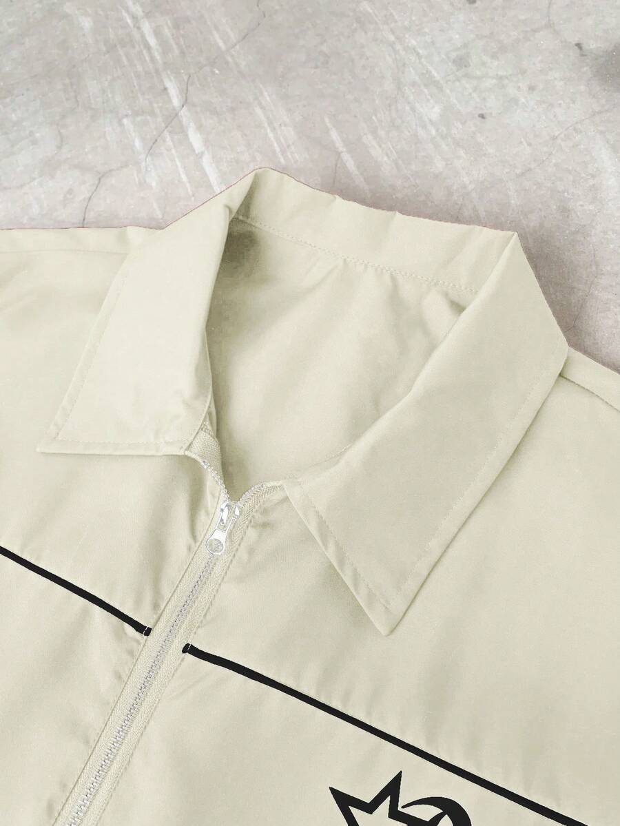 STYNVO 2 Peças/Conjunto Camisa de Manga Curta com Zíper Casual Masculina e Conjunto de Shorts com Cordão