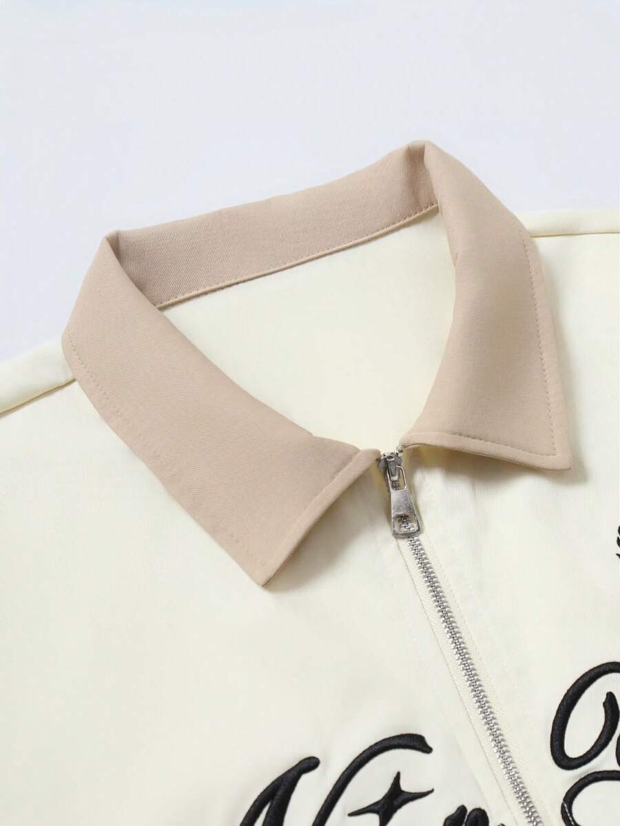 STYNVO Camisa Casual Masculina Listrada com Bordado de Letra, Verão