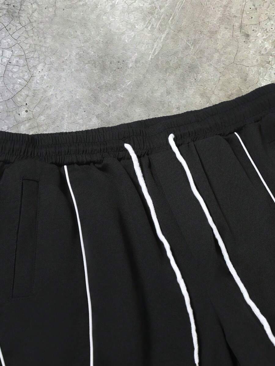 STYNVO 2 Peças/Conjunto Camisa de Manga Curta com Zíper Casual Masculina e Conjunto de Shorts com Cordão