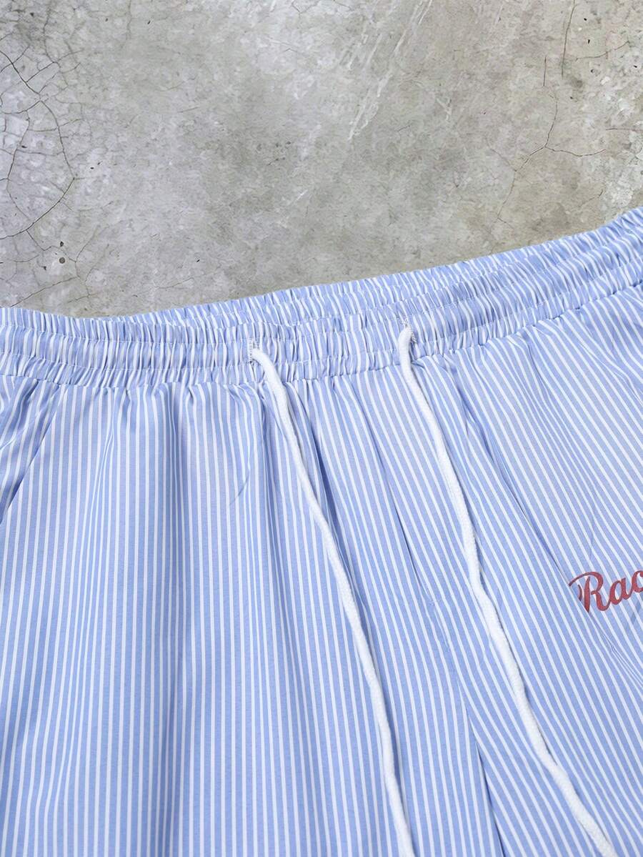 STYNVO 2 Peças/Conjunto Camisa de Manga Curta com Zíper Casual Masculina e Conjunto de Shorts com Cordão