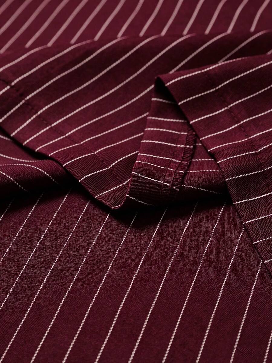 STYNVO Camisa de Manga Curta com Estampa de Listras e Letras e Shorts Casuais para Uso Diário
