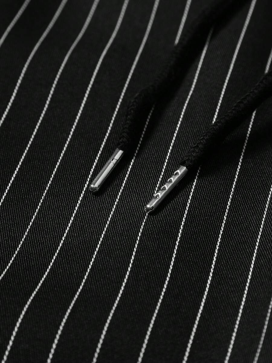 STYNVO Camisa de Manga Curta com Estampa de Listras e Letras e Shorts Casuais para Uso Diário