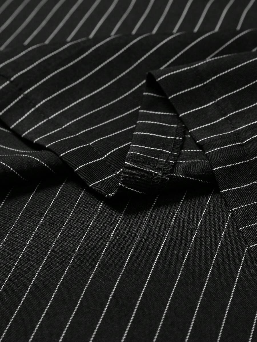 STYNVO Camisa de Manga Curta com Estampa de Listras e Letras e Shorts Casuais para Uso Diário