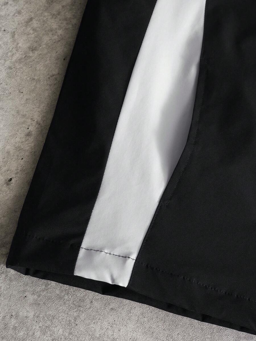 STYNVO Jaqueta casual masculina com capuz e zíper, de manga longa, em cores contrastantes e corte folgado