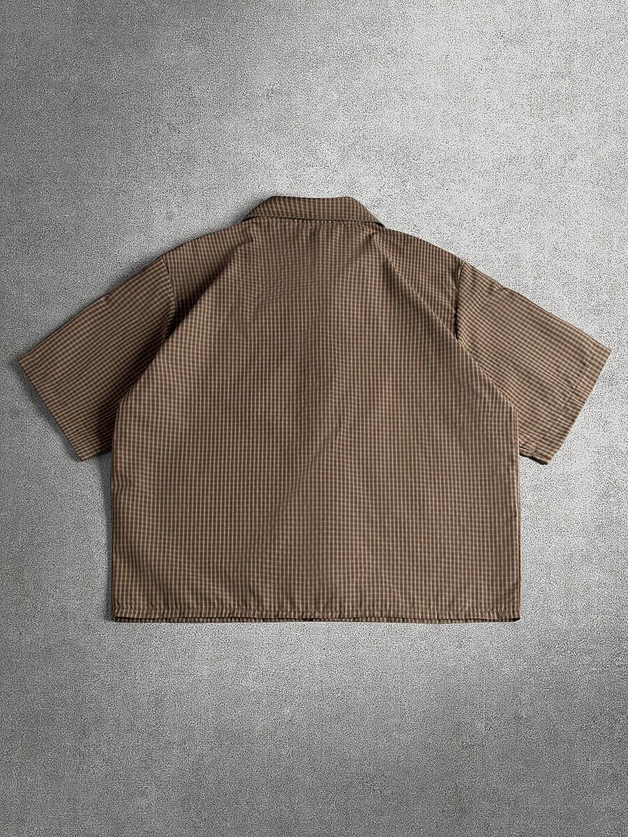 STYNVO Camisa Casual Masculina Listrada com Bordado de Letra, Verão
