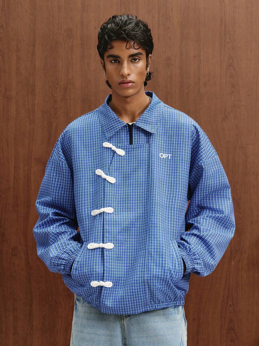 STYNVO Jaqueta de Manga Longa Minimalista Estampada Masculina