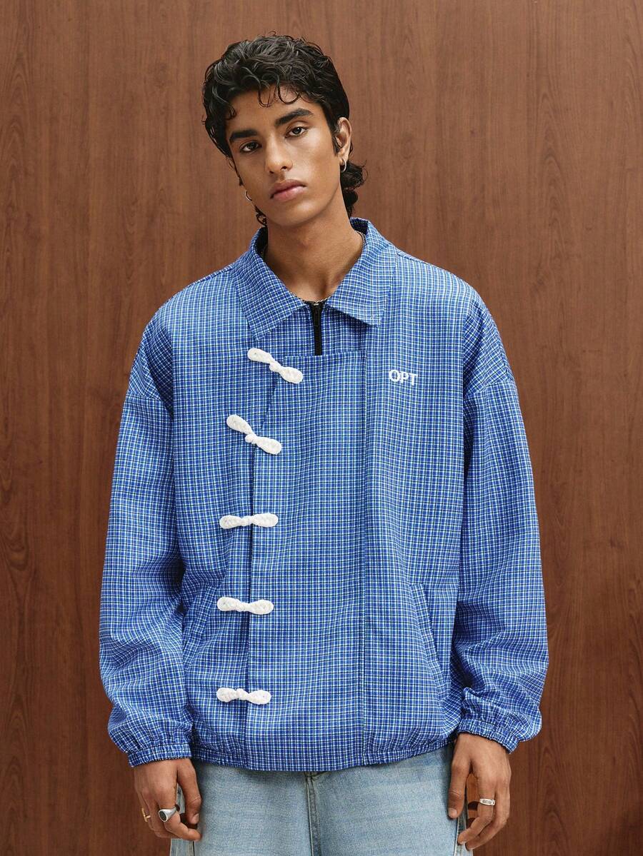STYNVO Jaqueta de Manga Longa Minimalista Estampada Masculina