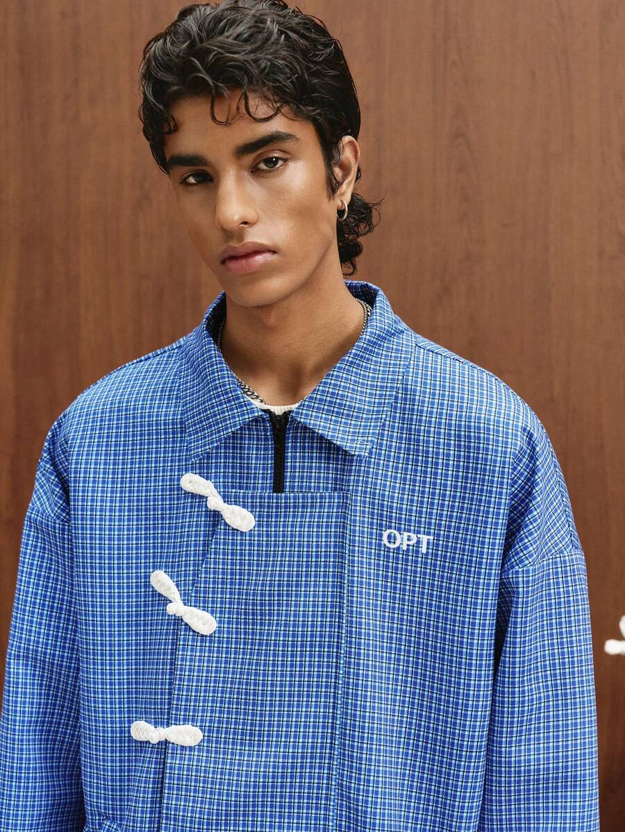 STYNVO Jaqueta de Manga Longa Minimalista Estampada Masculina