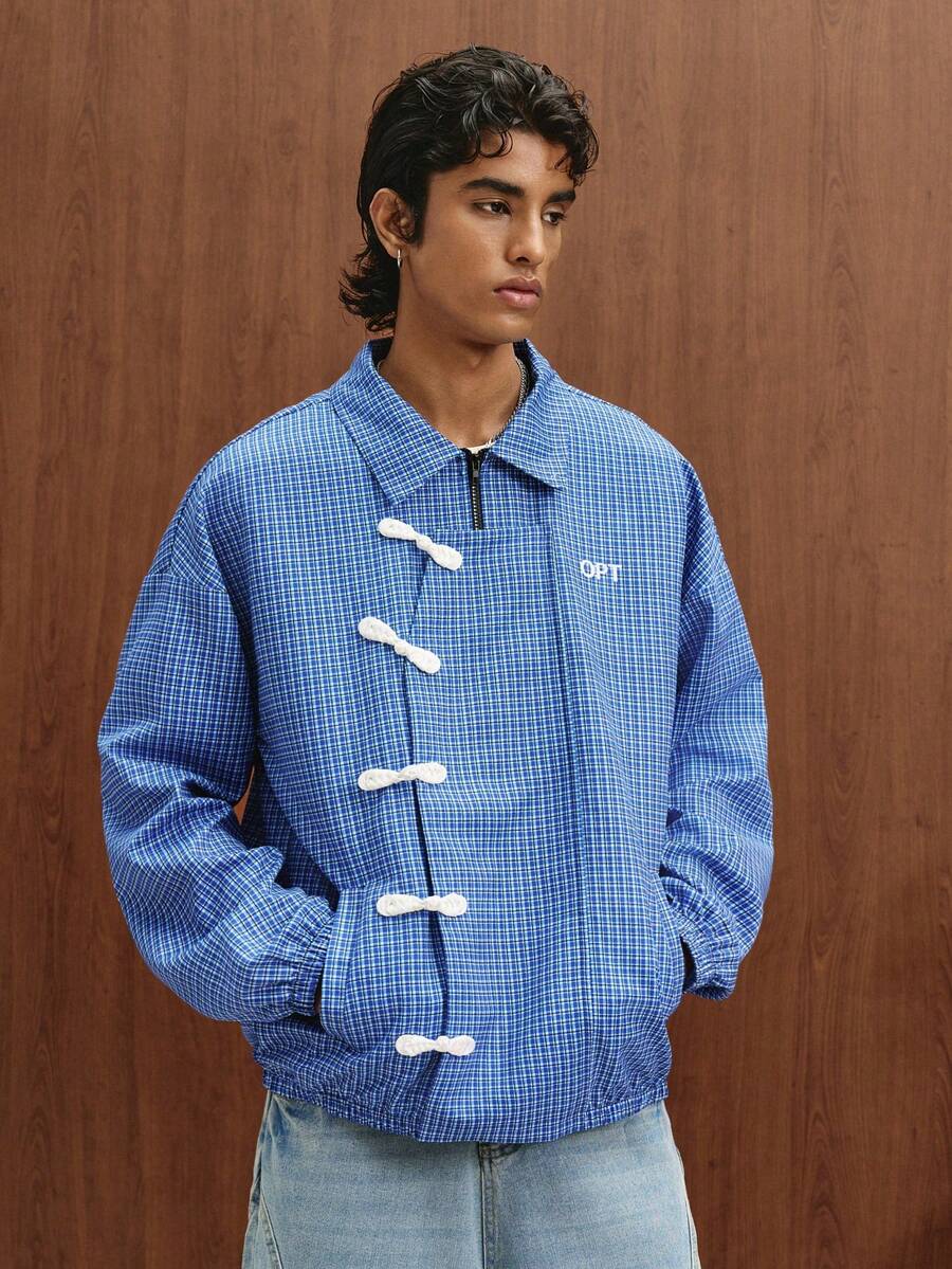 STYNVO Jaqueta de Manga Longa Minimalista Estampada Masculina