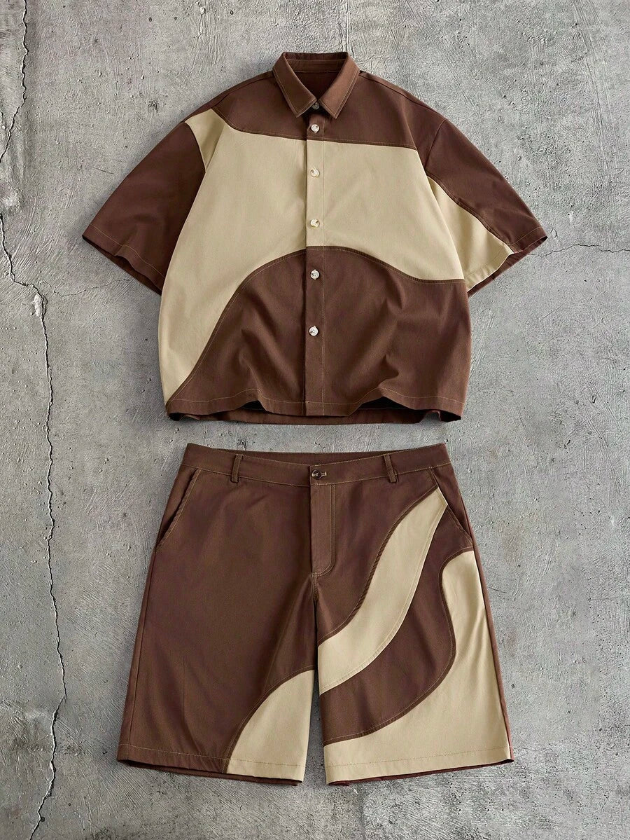 CONJUNTO STREETWEAR OVERSIZED MASCULINO CARAMELO STYNVO CARGO CLUB