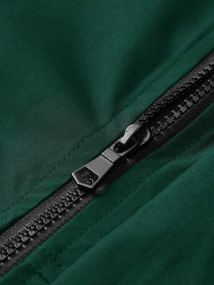 STYNVO Jaqueta Casual Versátil e Esportiva com Gola Alta para Homens, Estampa Gráfica Grande, Estilo de Casal Jovem, Bolsos Grandes, Jaqueta de Outono/Inverno