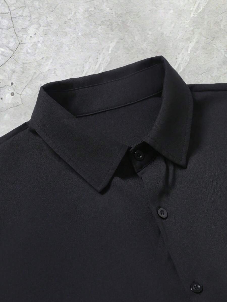 STYNVO Camisa Casual Masculina Listrada com Bordado de Letra, Verão