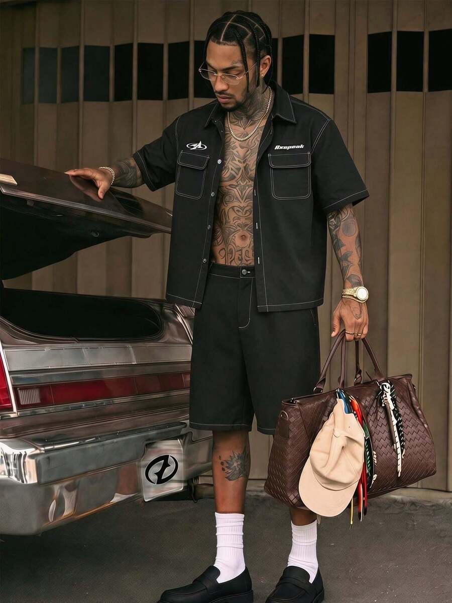 CONJUNTO STREETWEAR OVERSIZED MASCULINO CARAMELO STYNVO CARGO CLUB