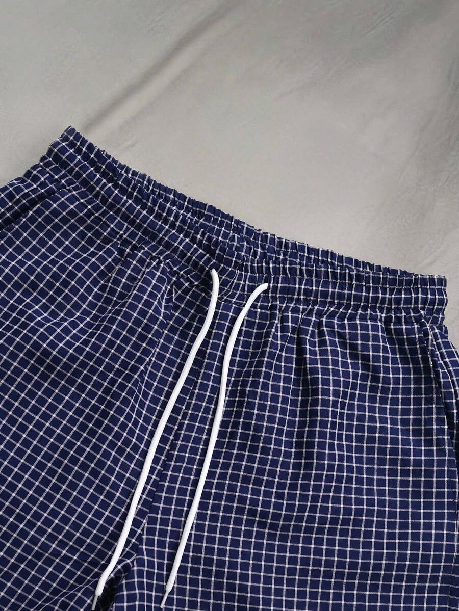 STYNVO 2 Peças/Conjunto Camisa de Manga Curta com Zíper Casual Masculina e Conjunto de Shorts com Cordão