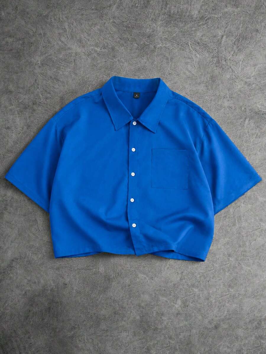 STYNVO Camisa Casual Masculina Listrada com Bordado de Letra, Verão