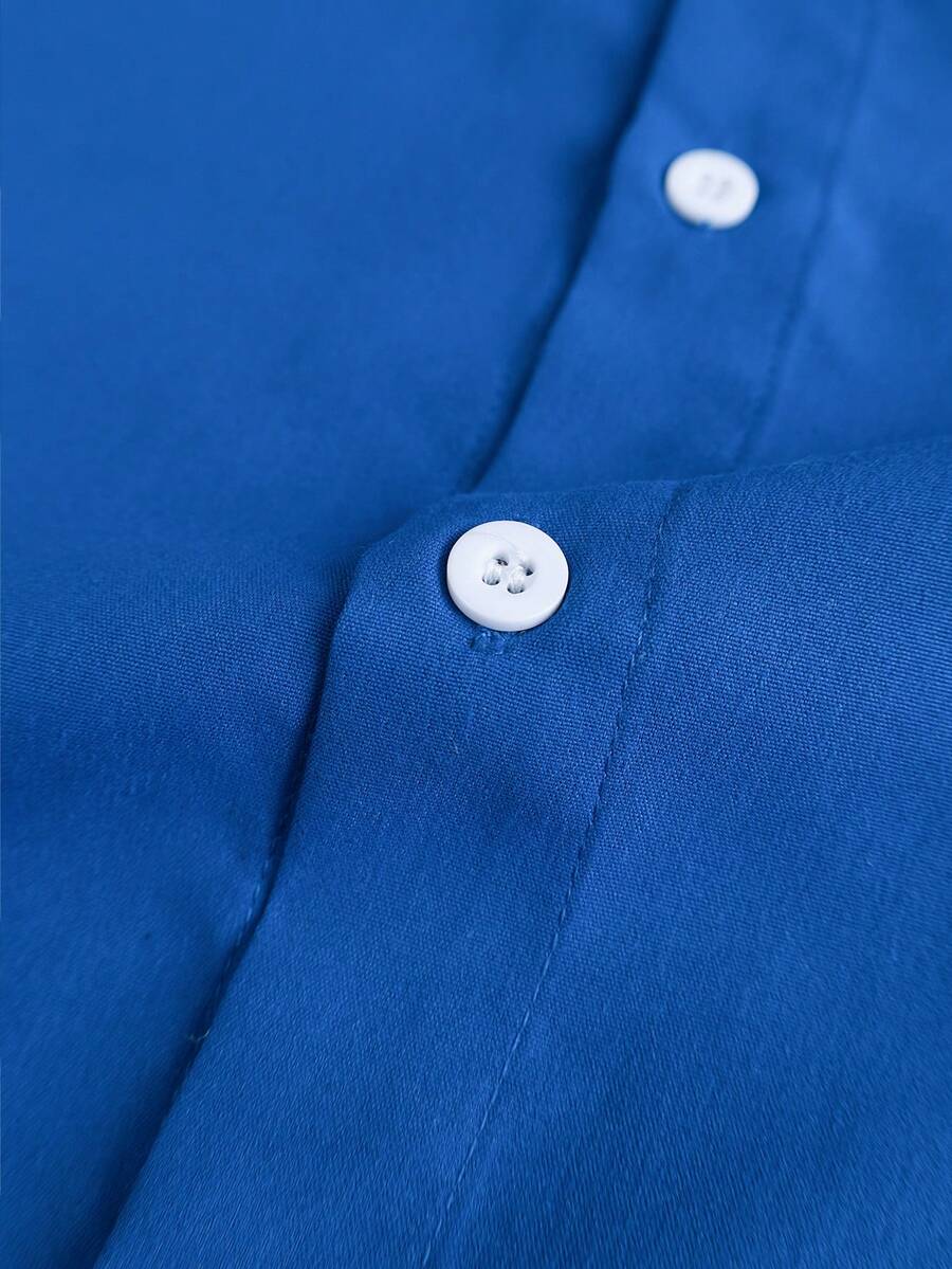 STYNVO Camisa Casual Masculina Listrada com Bordado de Letra, Verão