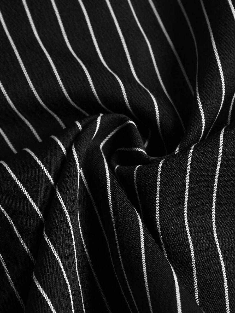 STYNVO Camisa Casual Masculina Listrada com Bordado de Letra, Verão