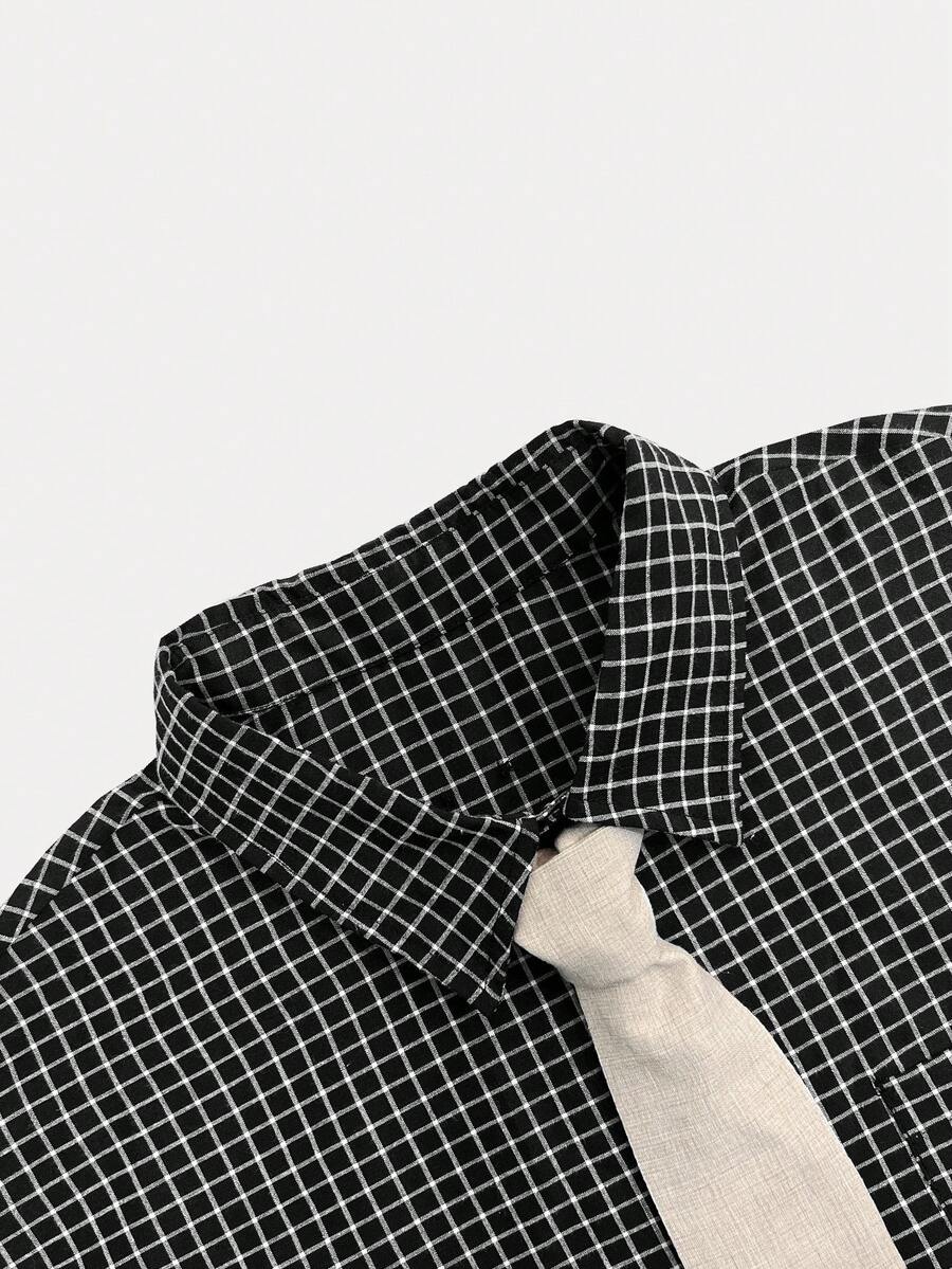 STYNVO Camisa Casual Masculina Listrada com Bordado de Letra, Verão