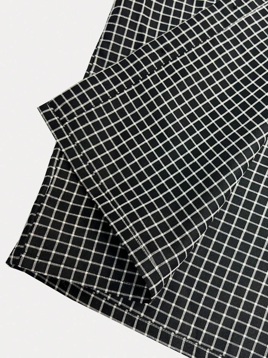 STYNVO Camisa Casual Masculina Listrada com Bordado de Letra, Verão