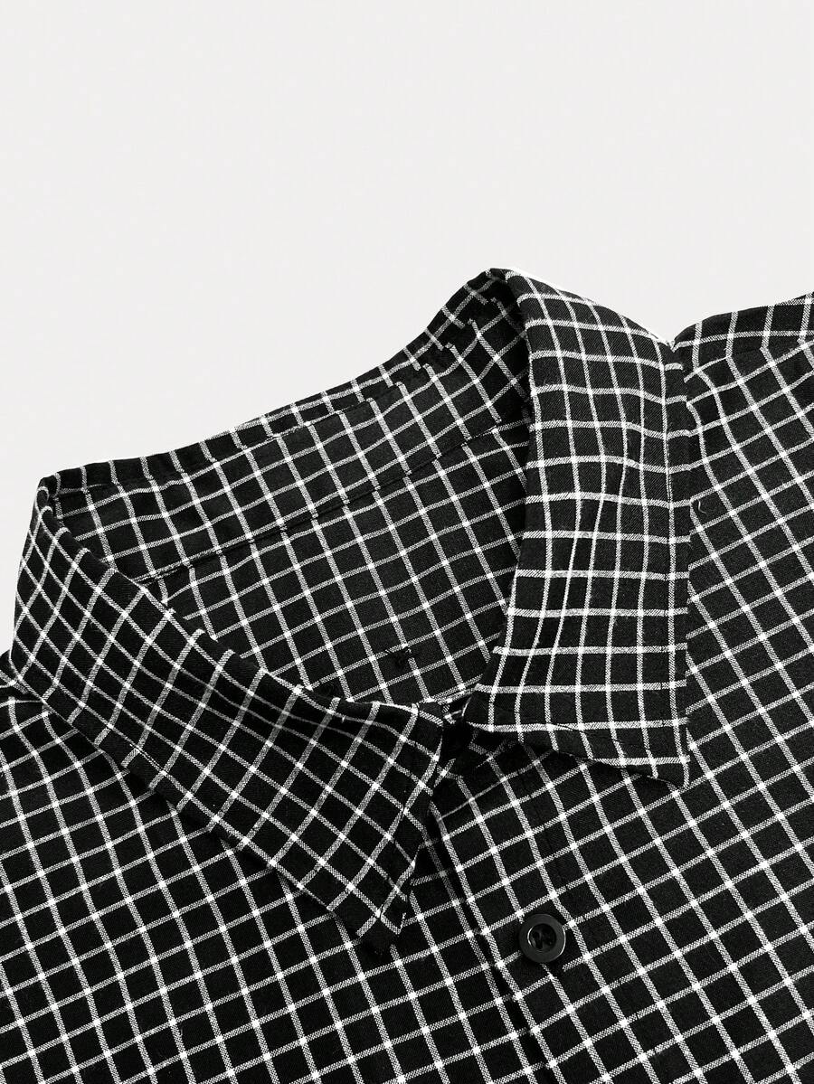 STYNVO Camisa Casual Masculina Listrada com Bordado de Letra, Verão