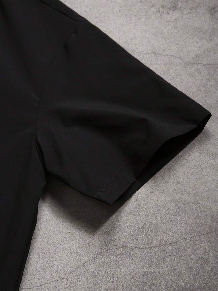STYNVO 2 Peças/Conjunto Camisa de Manga Curta com Zíper Casual Masculina e Conjunto de Shorts com Cordão