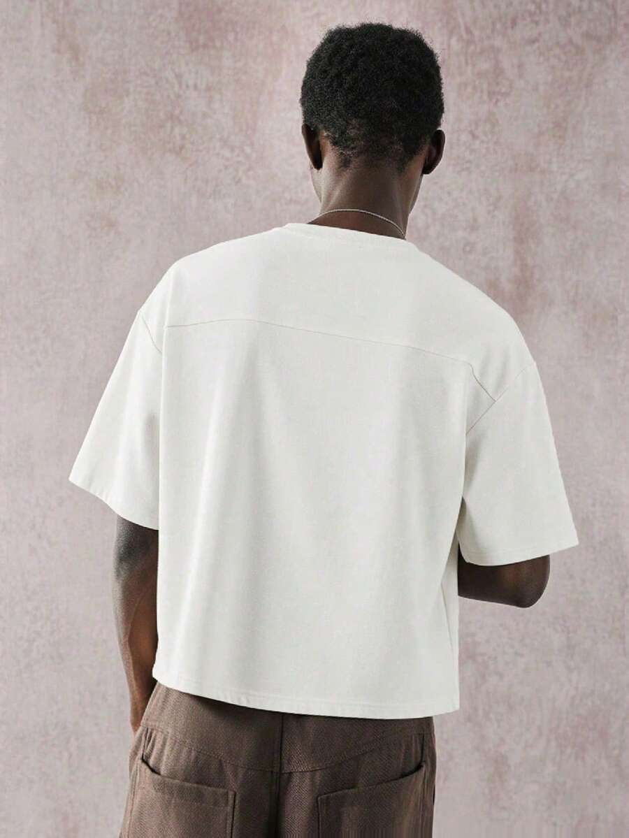 STYNVO Camiseta Casual Masculina de Manga Curta com Estampa de Letra e Cor Sólida, Verão
