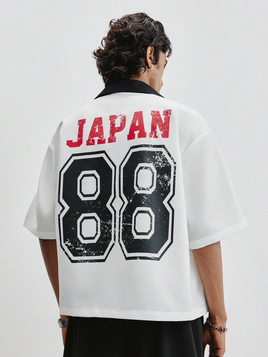 STYNVO Camisa Casual Masculina Listrada com Bordado de Letra, Verão