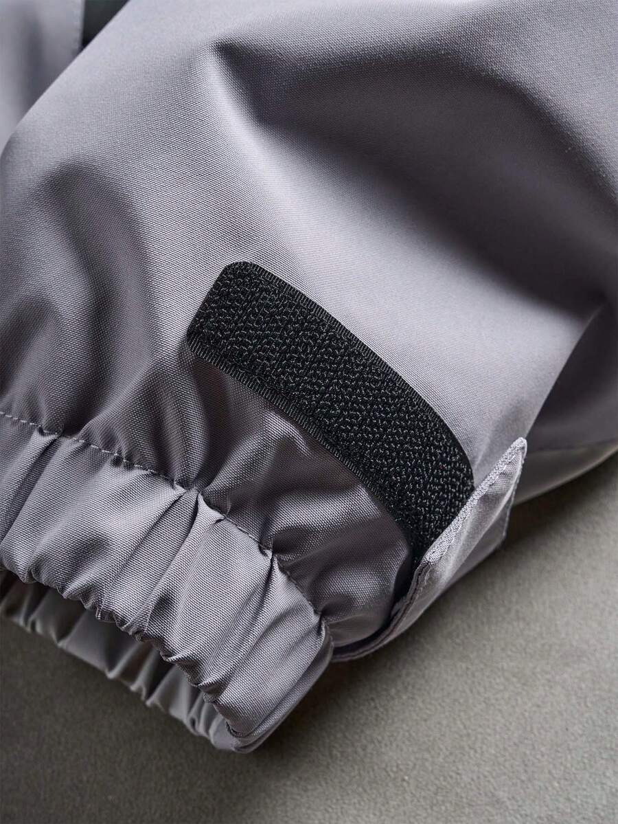 STYNVO Jaqueta casual masculina com capuz e zíper, de manga longa, em cores contrastantes e corte folgado