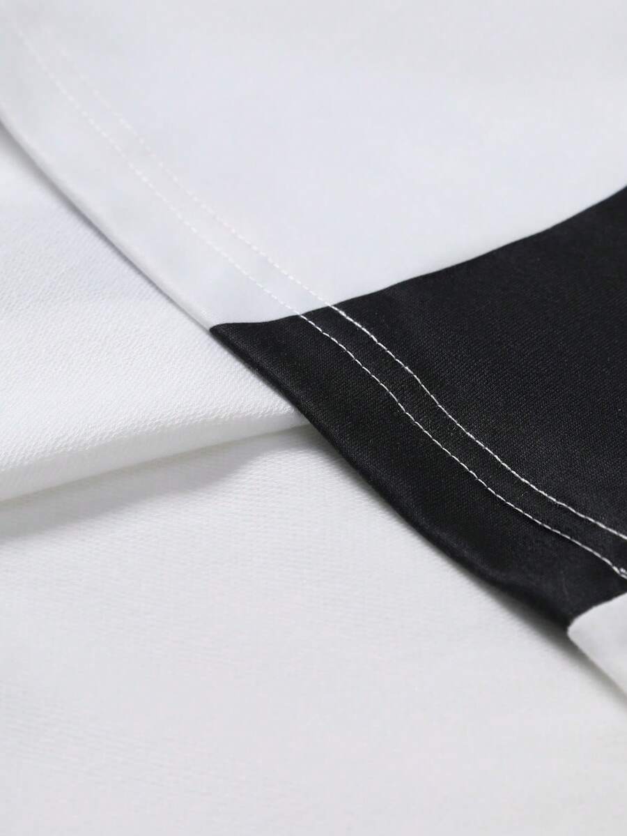 STYNVO Camisa Polo de Manga Curta Casual e Versátil com Estampa de Letra em Tela para Homens