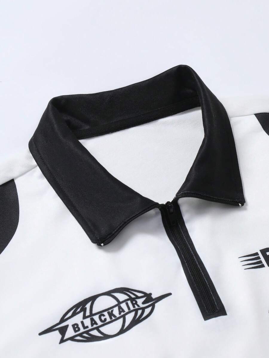 STYNVO Camisa Polo de Manga Curta Casual e Versátil com Estampa de Letra em Tela para Homens