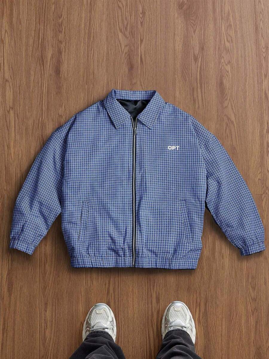 STYNVO Jaqueta de Manga Longa Minimalista Estampada Masculina