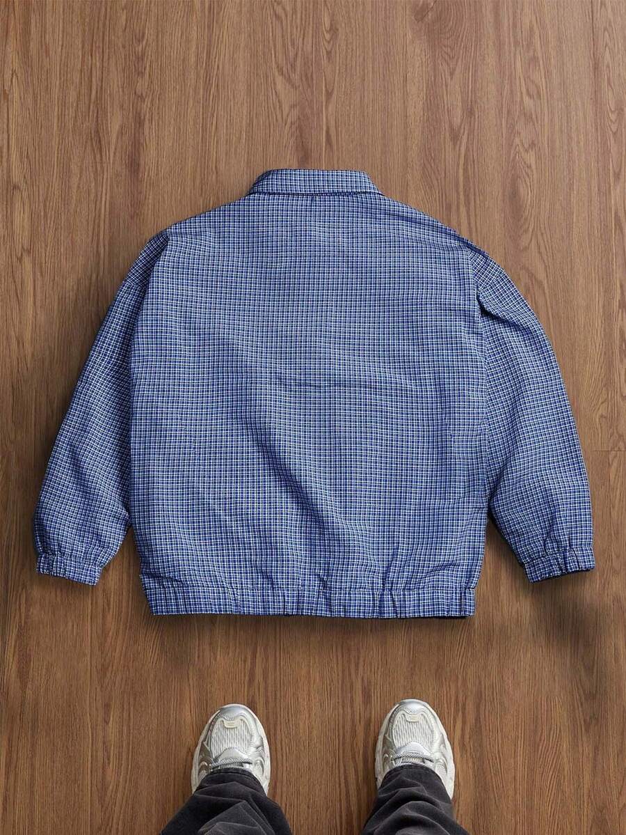 STYNVO Jaqueta de Manga Longa Minimalista Estampada Masculina